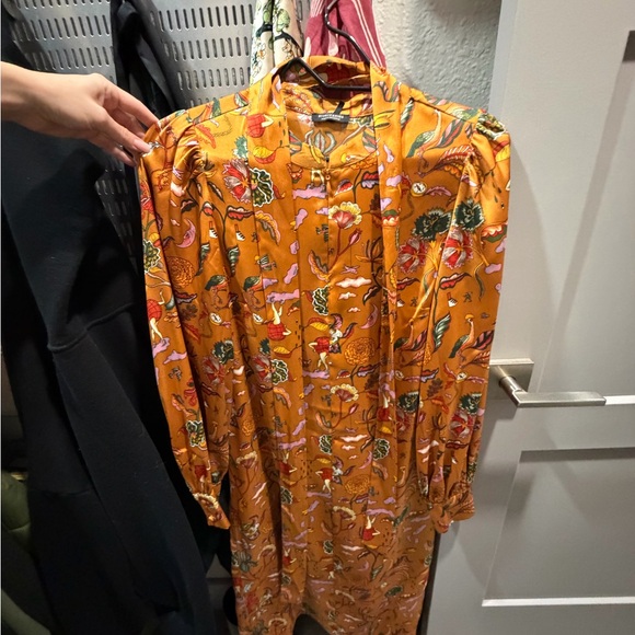 Scotch & Soda Orange Floral Dress - Picture 1 of 3